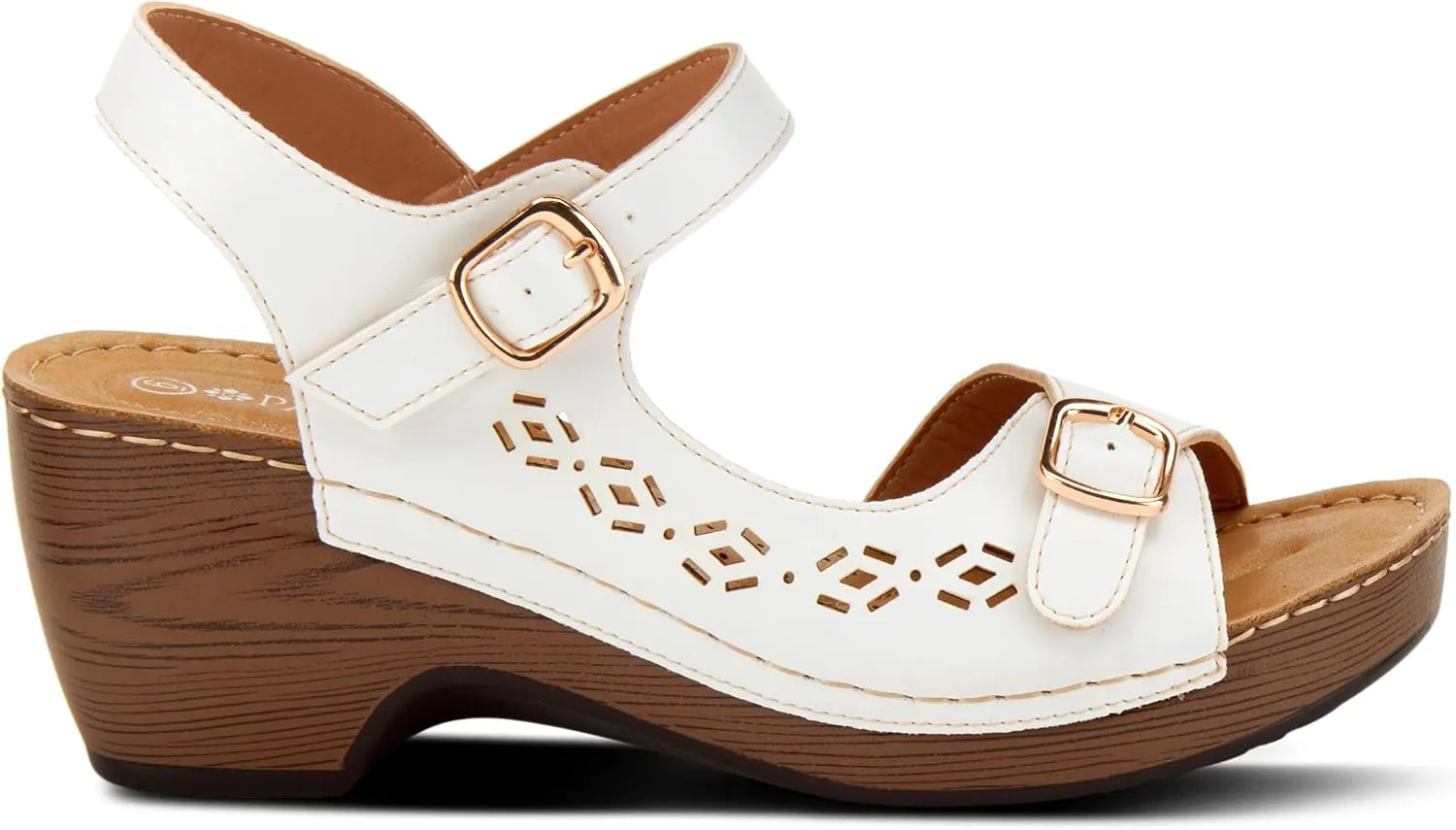 PATRIZIA SHANTAY Wedge Sandals with ankle strap buckle closures - Womens Casuals Sandals for Outdoor