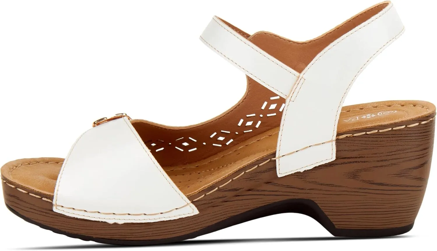 PATRIZIA SHANTAY Wedge Sandals with ankle strap buckle closures - Womens Casuals Sandals for Outdoor