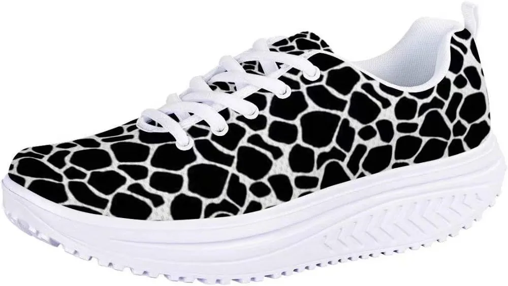 PinUp Angel Ladies Rocking Shoes Womens Lace-up Wedges Tennis Platform Walking Sneakers