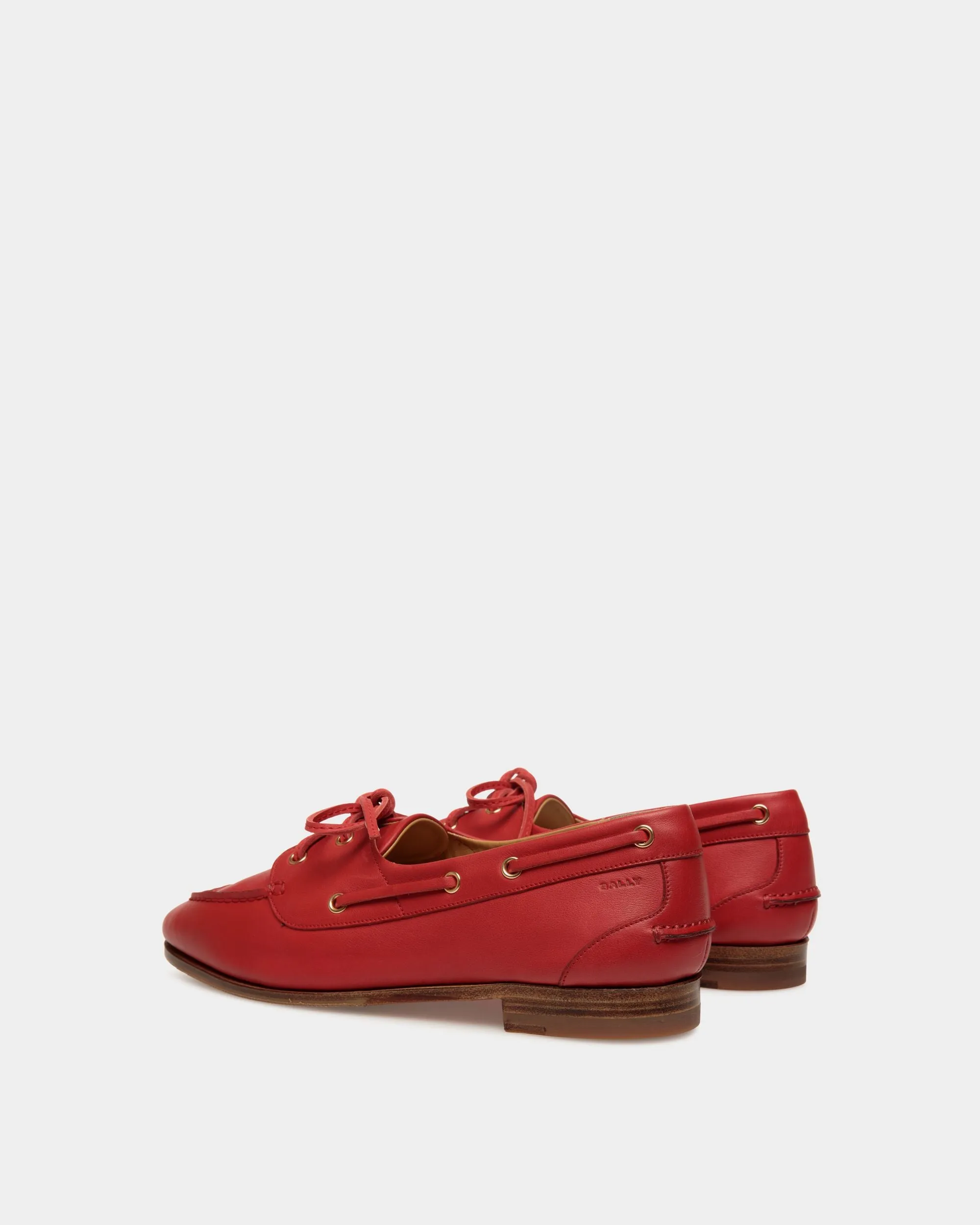 Plume Moccasin in Red Leather