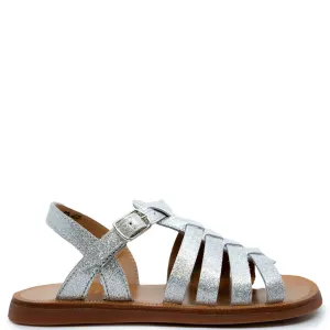 Pom D'Api Silver Glitter Sandal