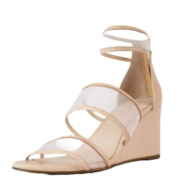 Premium for less Strappy New Dorothy Ankle Sandal Heel Clear Zip Strap Wedge Cecelia York Sandals Tailored options