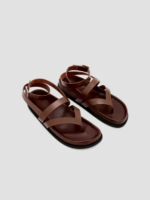 Raw Leather Strap Sandal