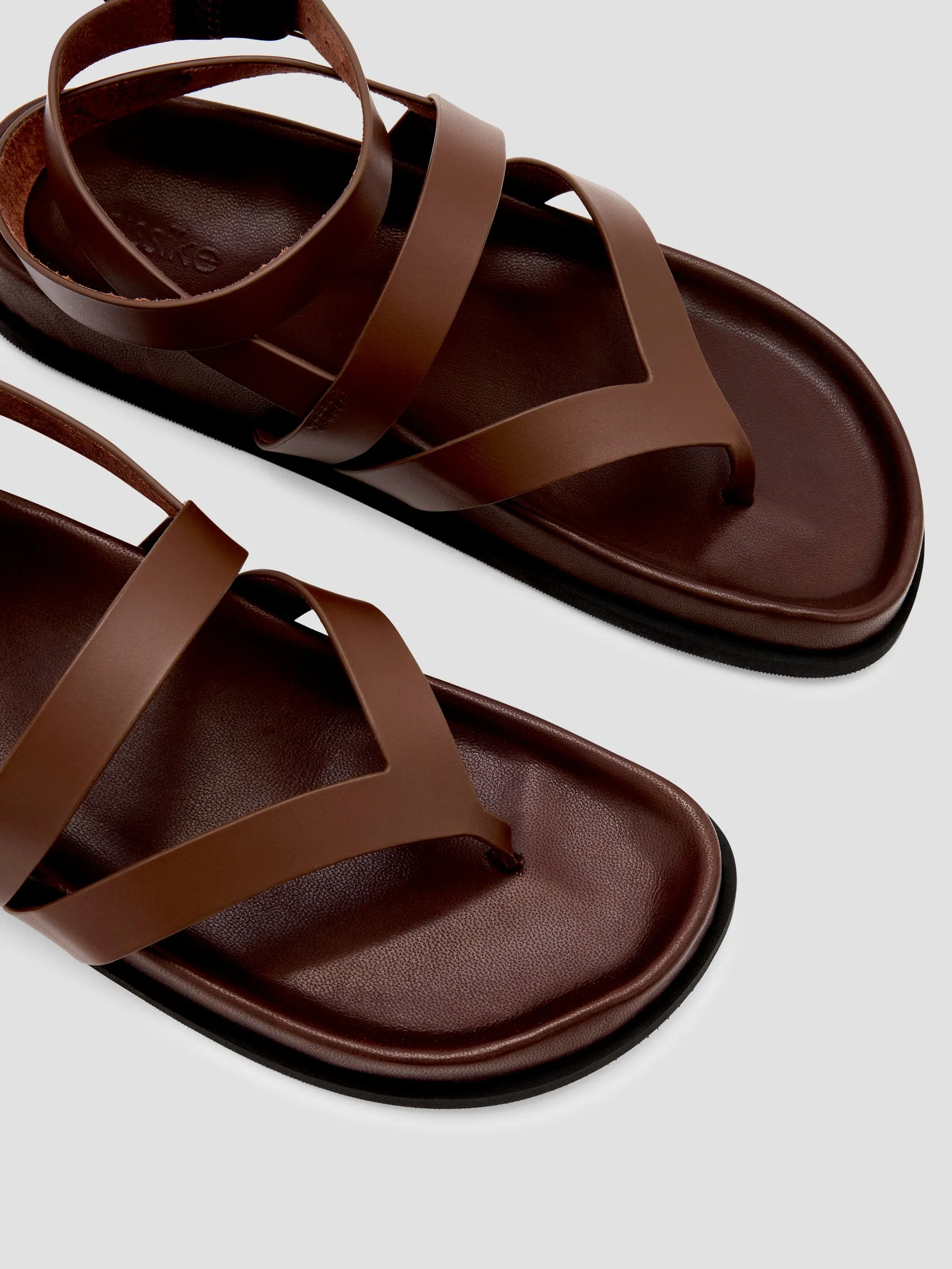 Raw Leather Strap Sandal