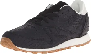 Reebok Classic CL Leather Clean Exotics Women's Shoes Black/Chalk v68796 (11 B(M) US)