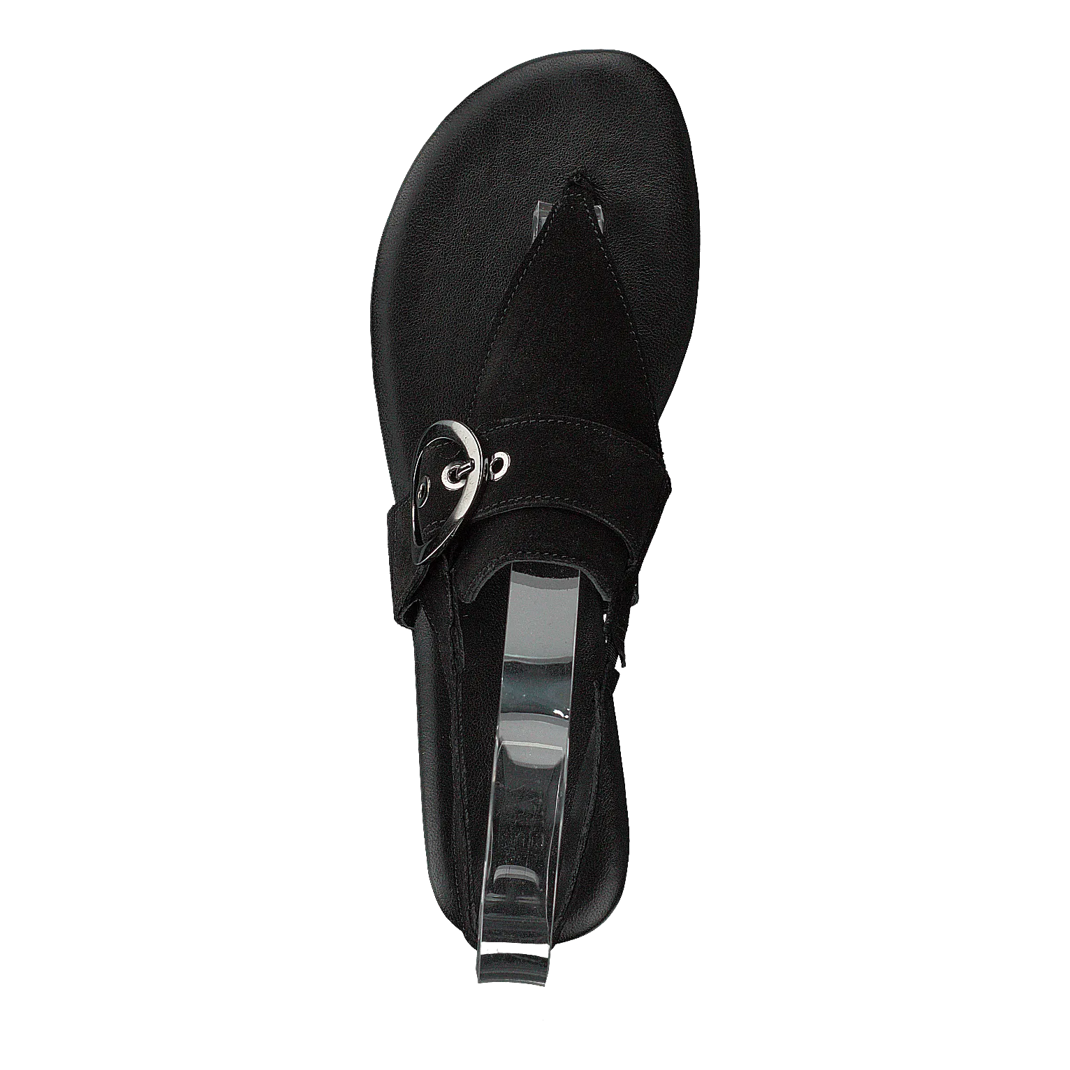 Round Buckle Sandal Black