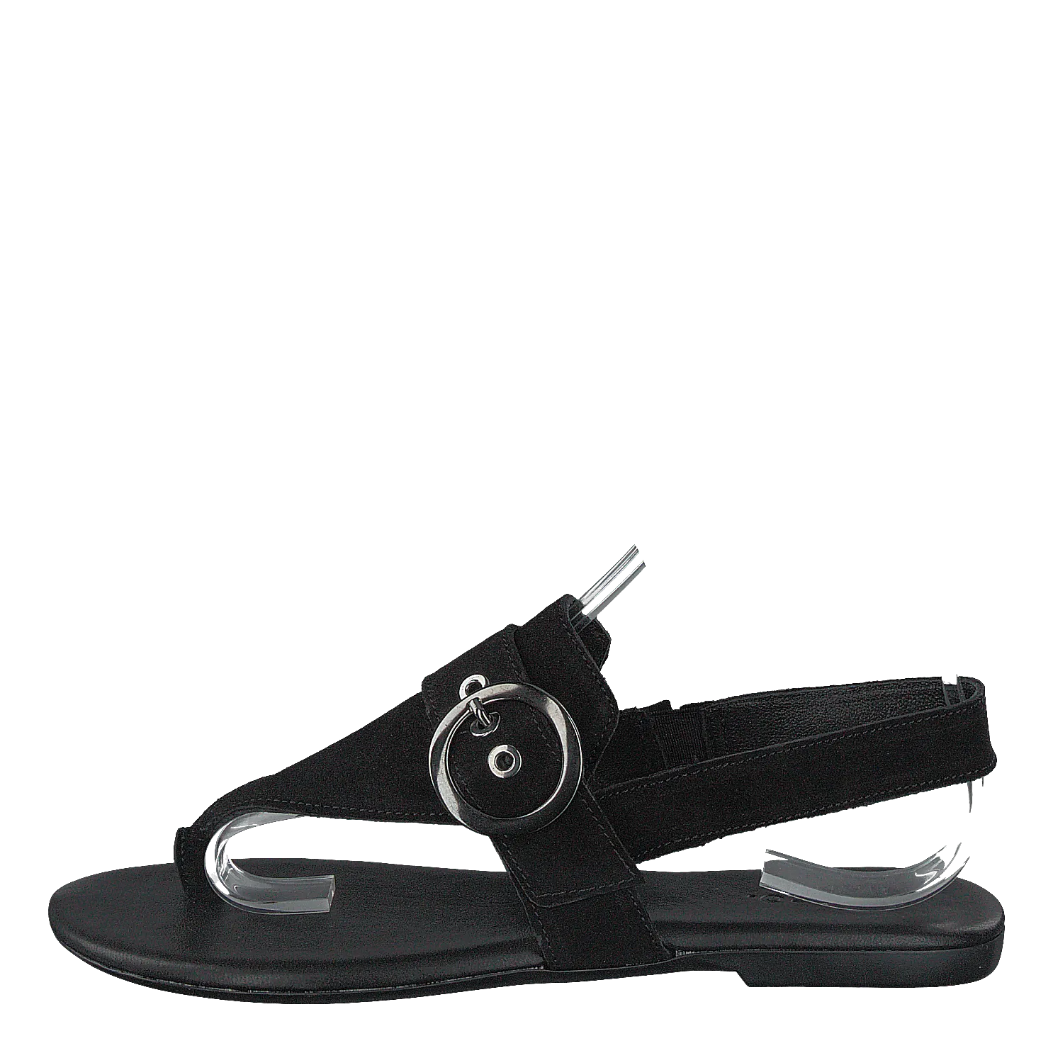 Round Buckle Sandal Black