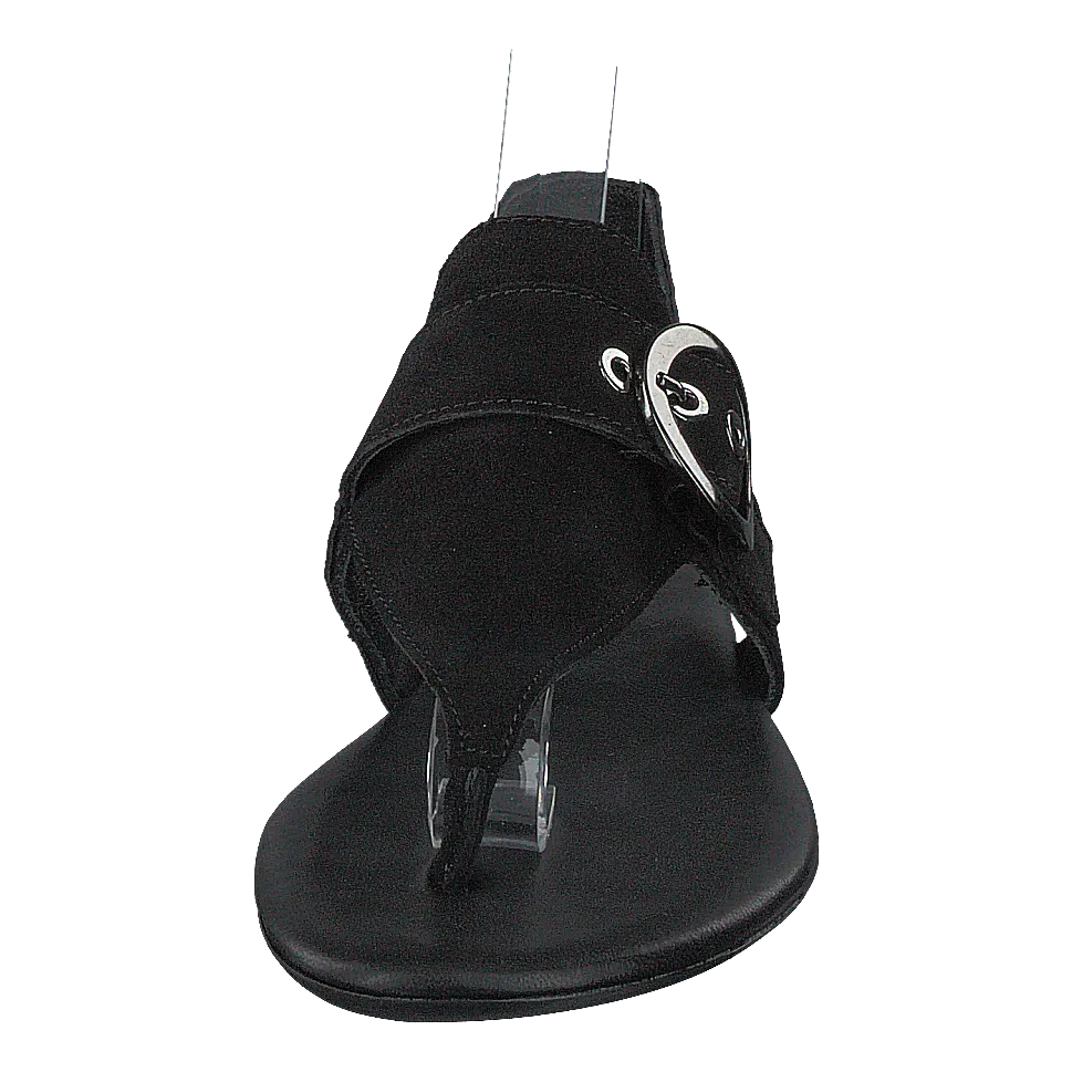 Round Buckle Sandal Black