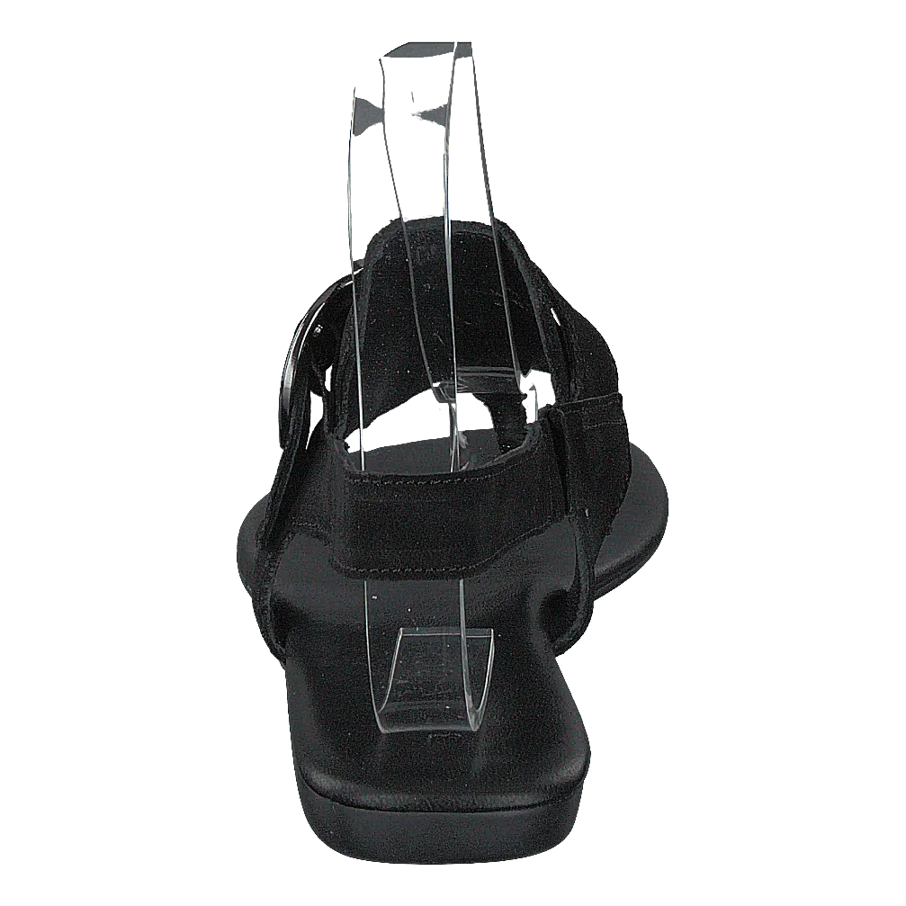 Round Buckle Sandal Black