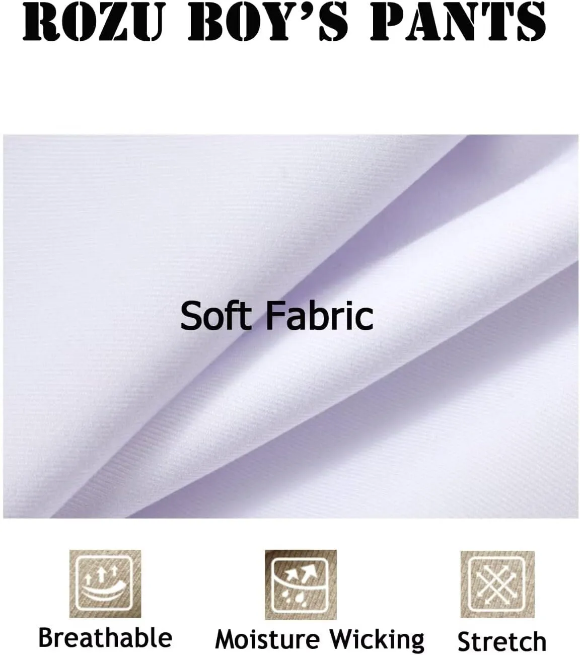 ROZU Boys Dress Pants Flat Front School Uniform Pants for Boys Toddler Kids Formal Belt Loops Boy’s Suit Pants 2T-20