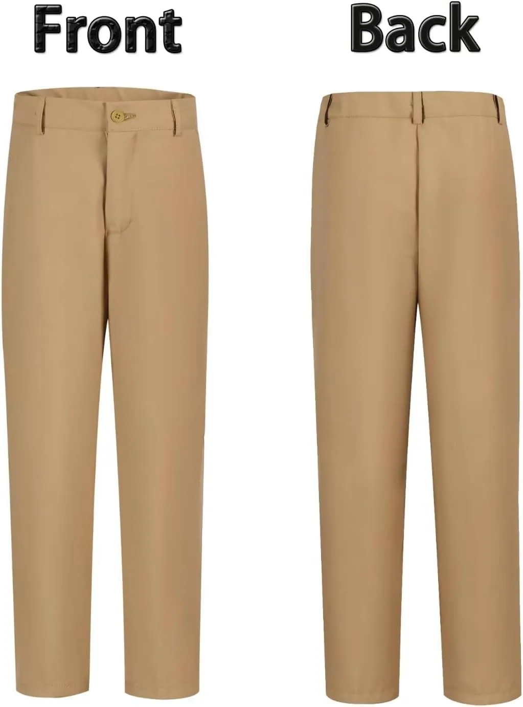 ROZU Boys Dress Pants Flat Front School Uniform Pants for Boys Toddler Kids Formal Belt Loops Boy’s Suit Pants 2T-20
