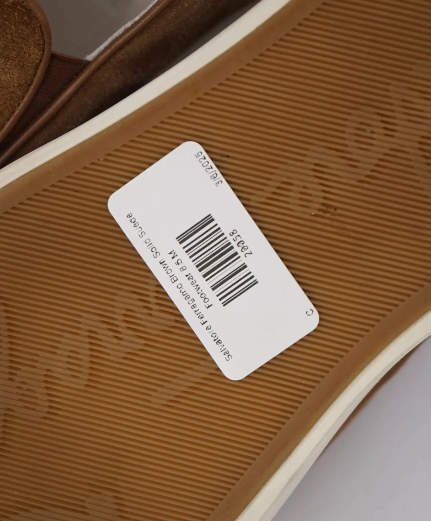 Salvatore Ferragamo Brown LOGO HEEL Suede Boat Shoe Loafer 8.5 M