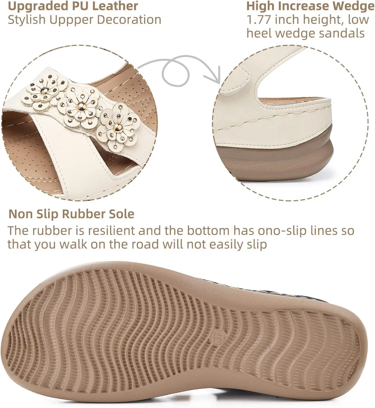 SHIBEVER Wedge Sandals for Women Dressy: Comfortable Summer Platform Casual Dress Women Sandal