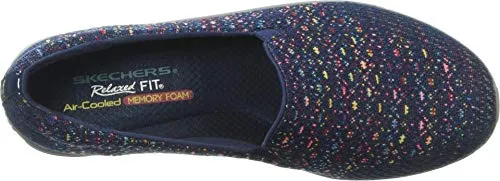 Skechers womens Reggae Fest - Wicker Loafer Flat, Navy, 6.5 US