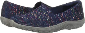 Skechers womens Reggae Fest - Wicker Loafer Flat, Navy, 6.5 US