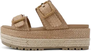 Soda “Funny” ~ Women Round Toe Double Buckle Strap Slip-On Platform Wedge Sandal