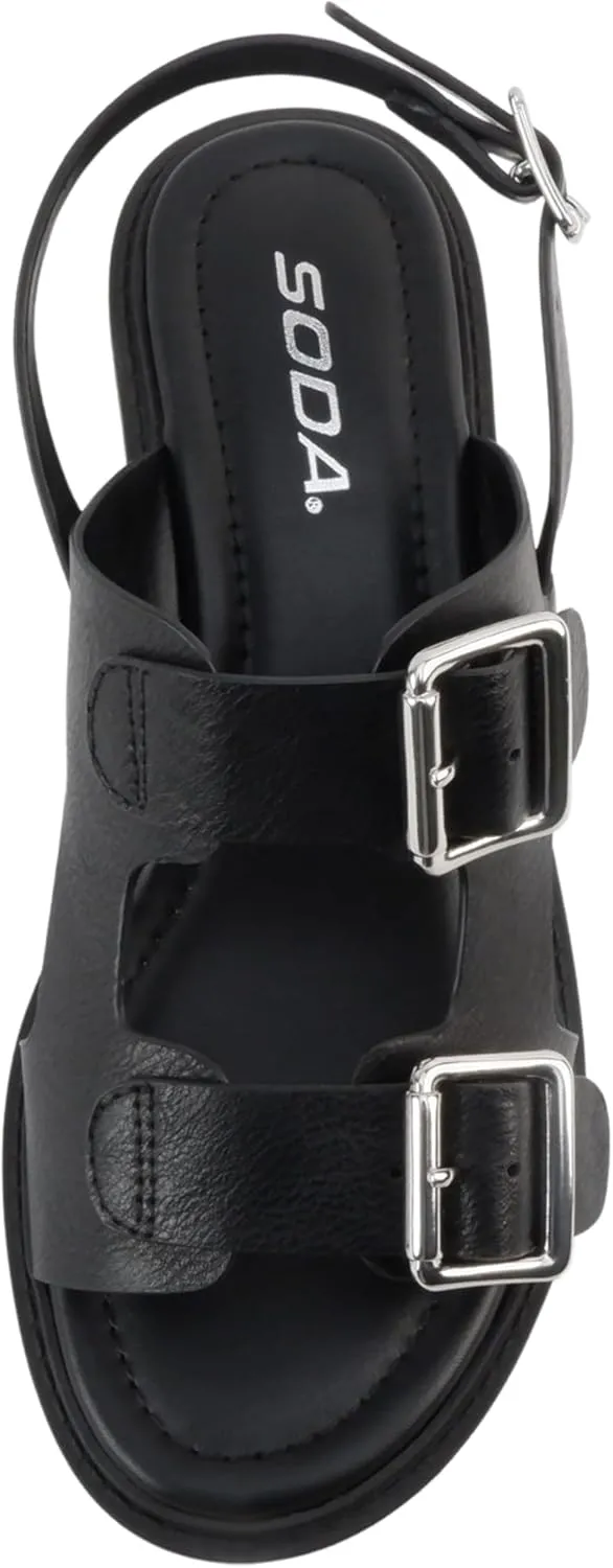 Soda “Galaxy” ~ Women Open Toe Fisherman Lug Sole Low Heeled Sandals