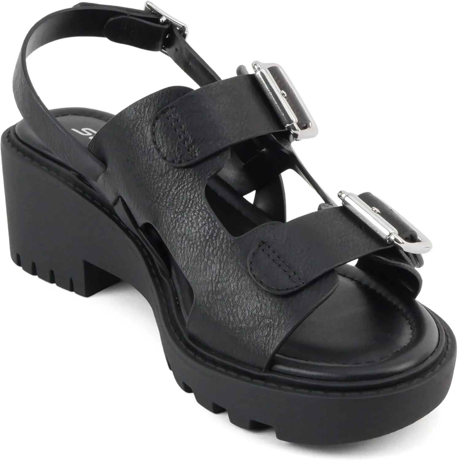 Soda “Galaxy” ~ Women Open Toe Fisherman Lug Sole Low Heeled Sandals
