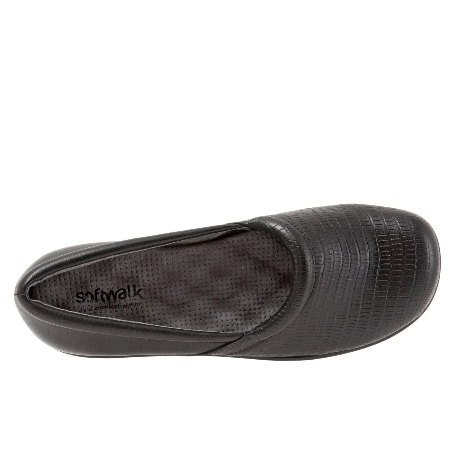 Softwalk Adora S1912-014 Womens Black Narrow Leather Loafer Flats Shoes