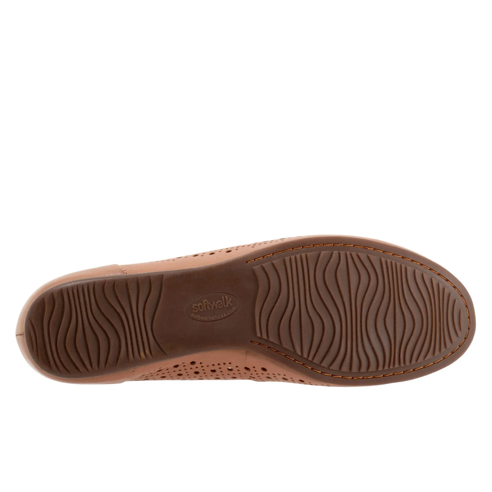 Softwalk Shelby Perf S2317-749 Womens Brown Leather Loafer Flats Shoes