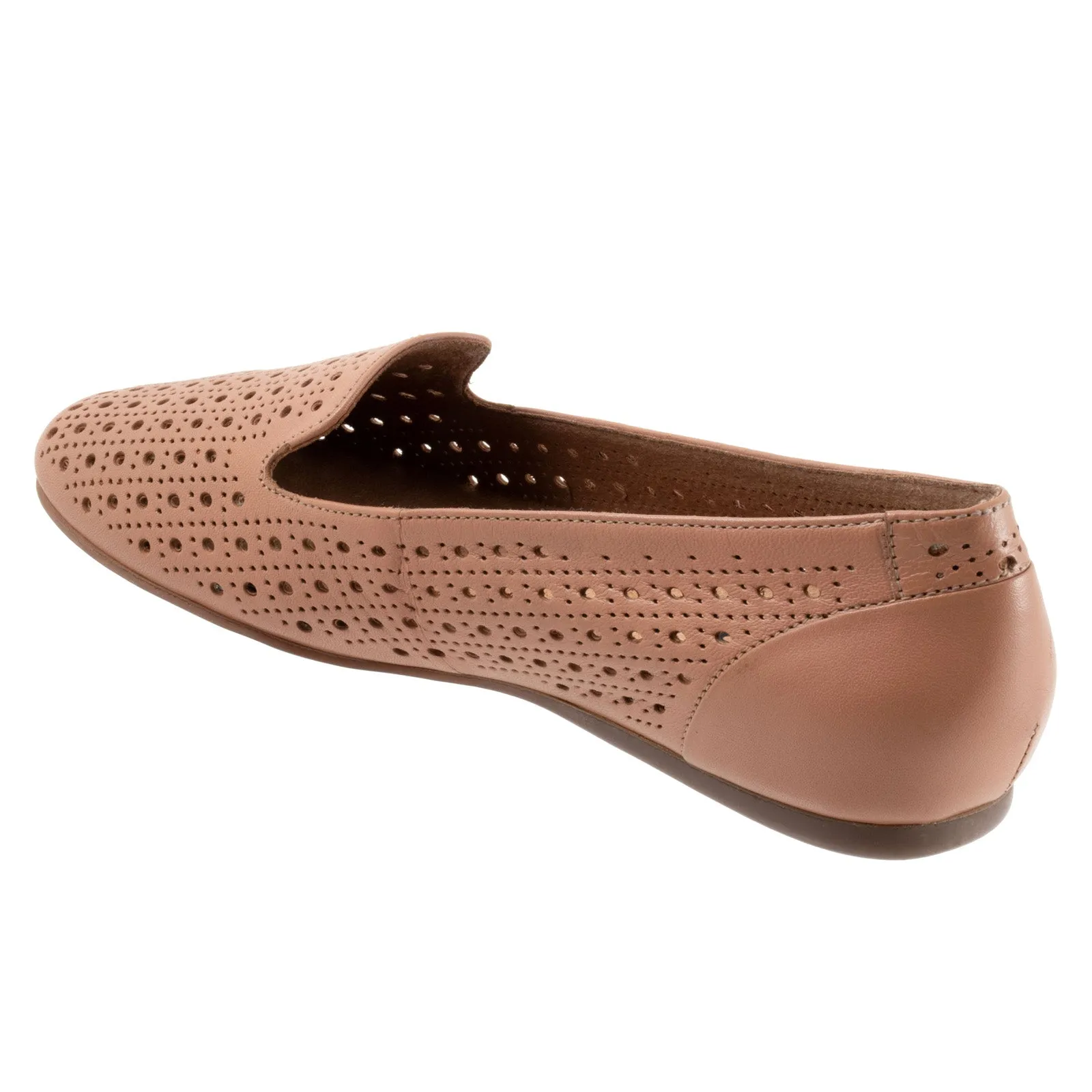 Softwalk Shelby Perf S2317-749 Womens Brown Leather Loafer Flats Shoes