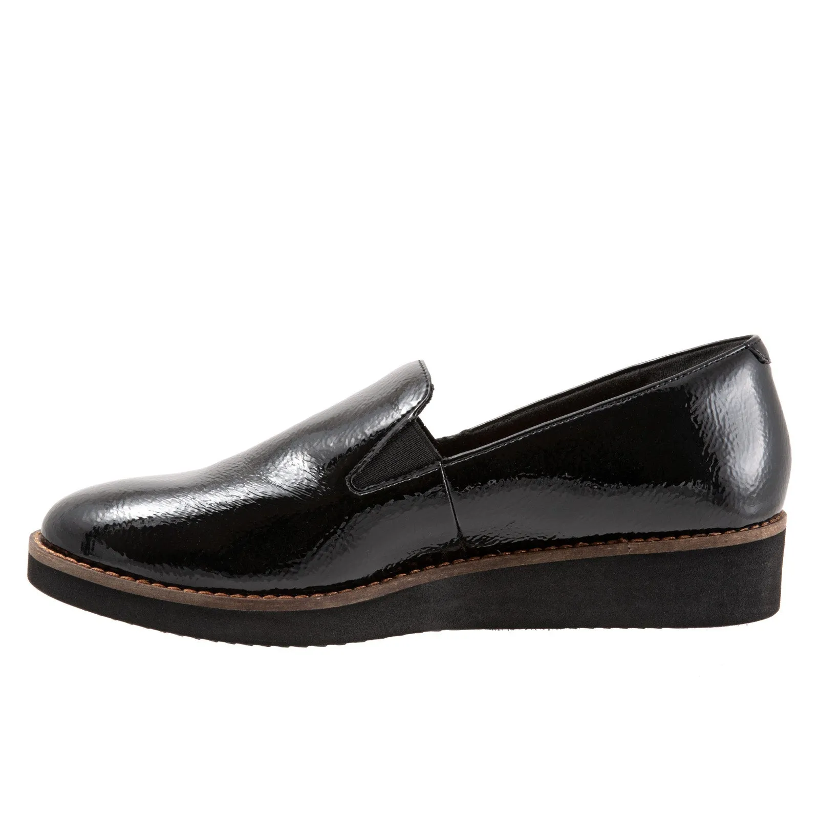 Softwalk Whistle S1810-005 Womens Black Narrow Leather Loafer Flats Shoes
