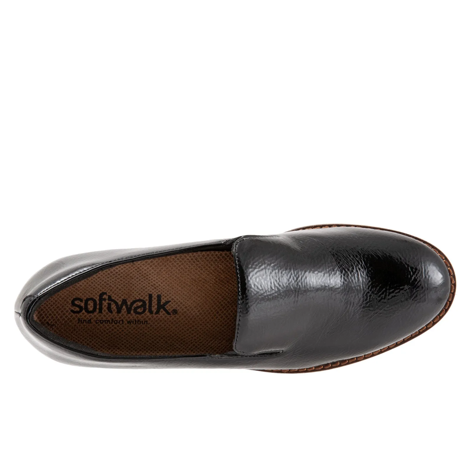 Softwalk Whistle S1810-005 Womens Black Narrow Leather Loafer Flats Shoes