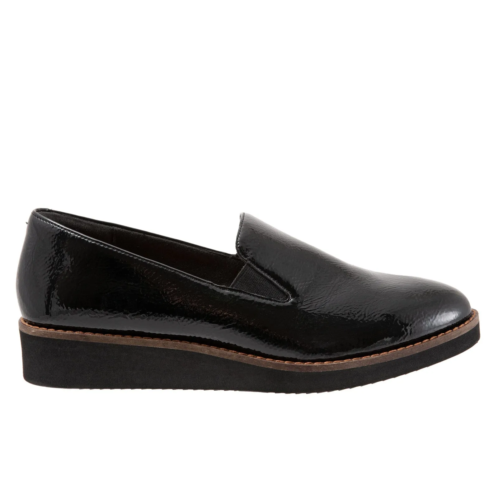 Softwalk Whistle S1810-005 Womens Black Narrow Leather Loafer Flats Shoes