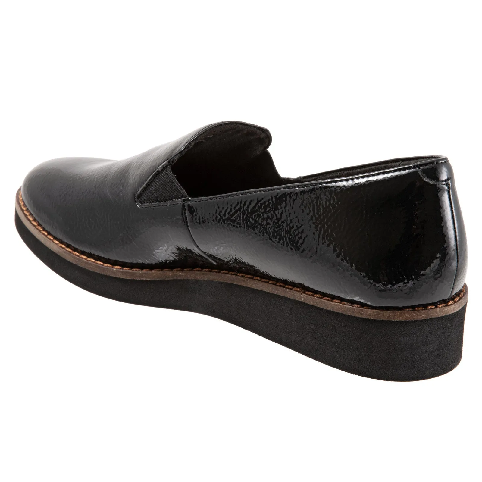 Softwalk Whistle S1810-005 Womens Black Narrow Leather Loafer Flats Shoes