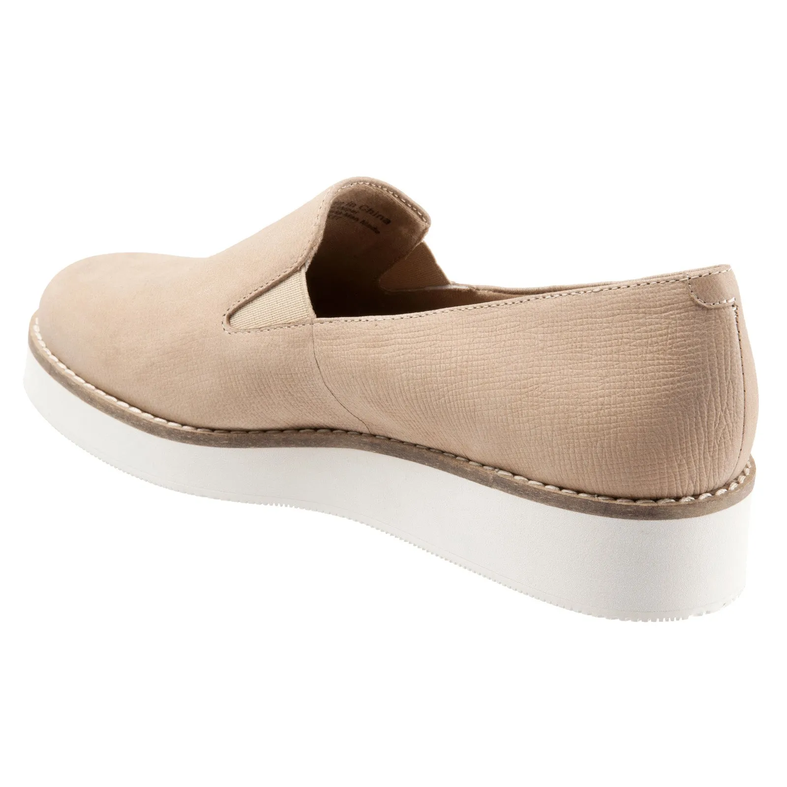Softwalk Whistle S1810-234 Womens Beige Wide Leather Loafer Flats Shoes