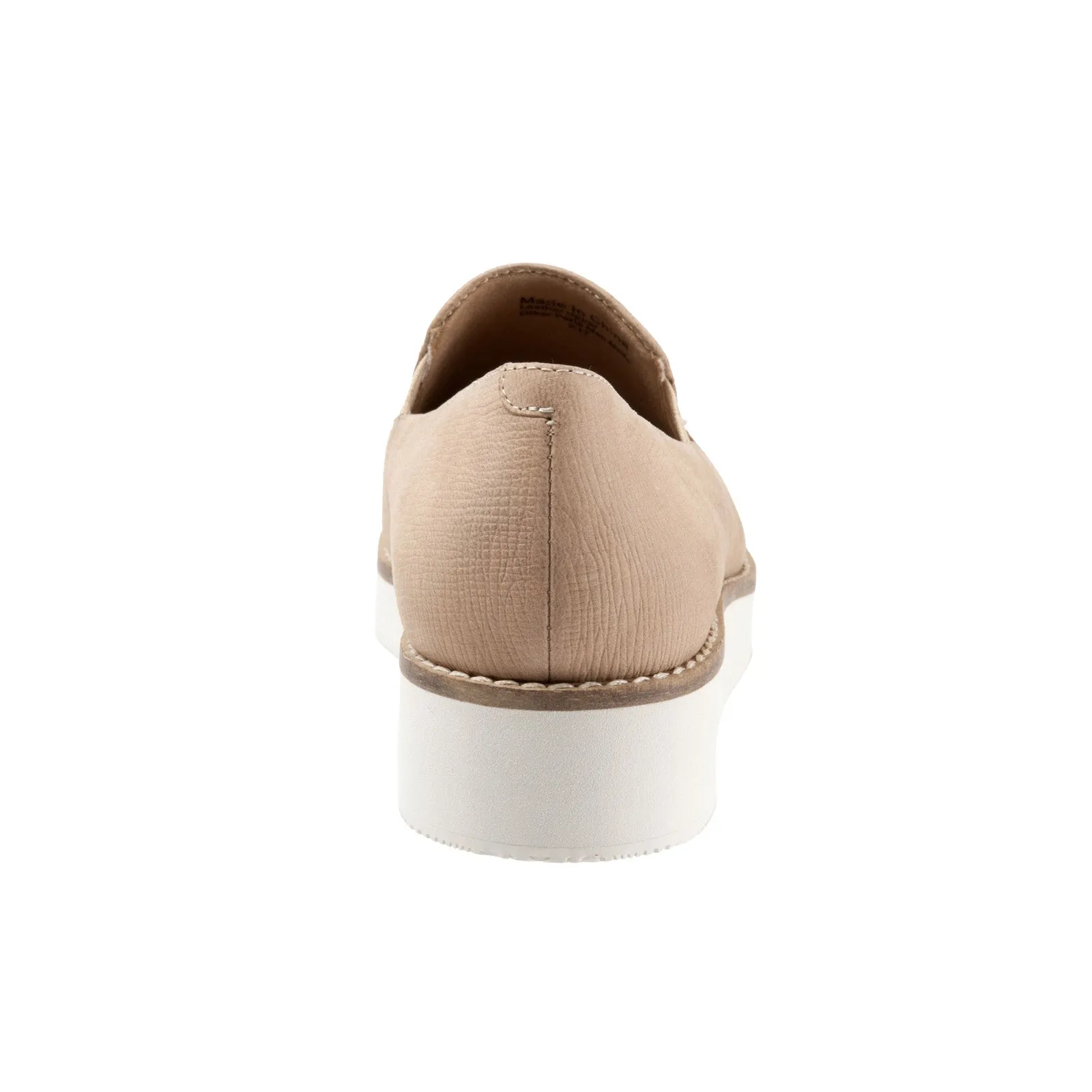 Softwalk Whistle S1810-234 Womens Beige Wide Leather Loafer Flats Shoes