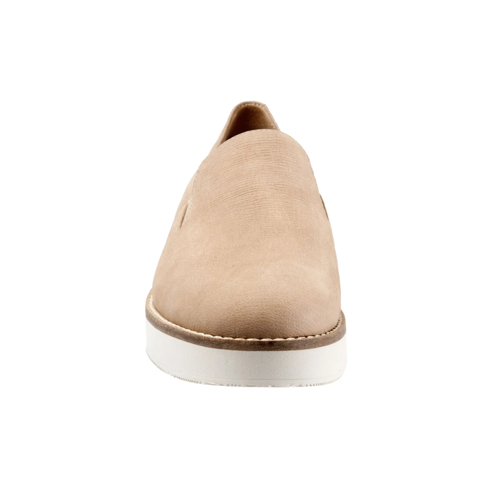Softwalk Whistle S1810-234 Womens Beige Wide Leather Loafer Flats Shoes