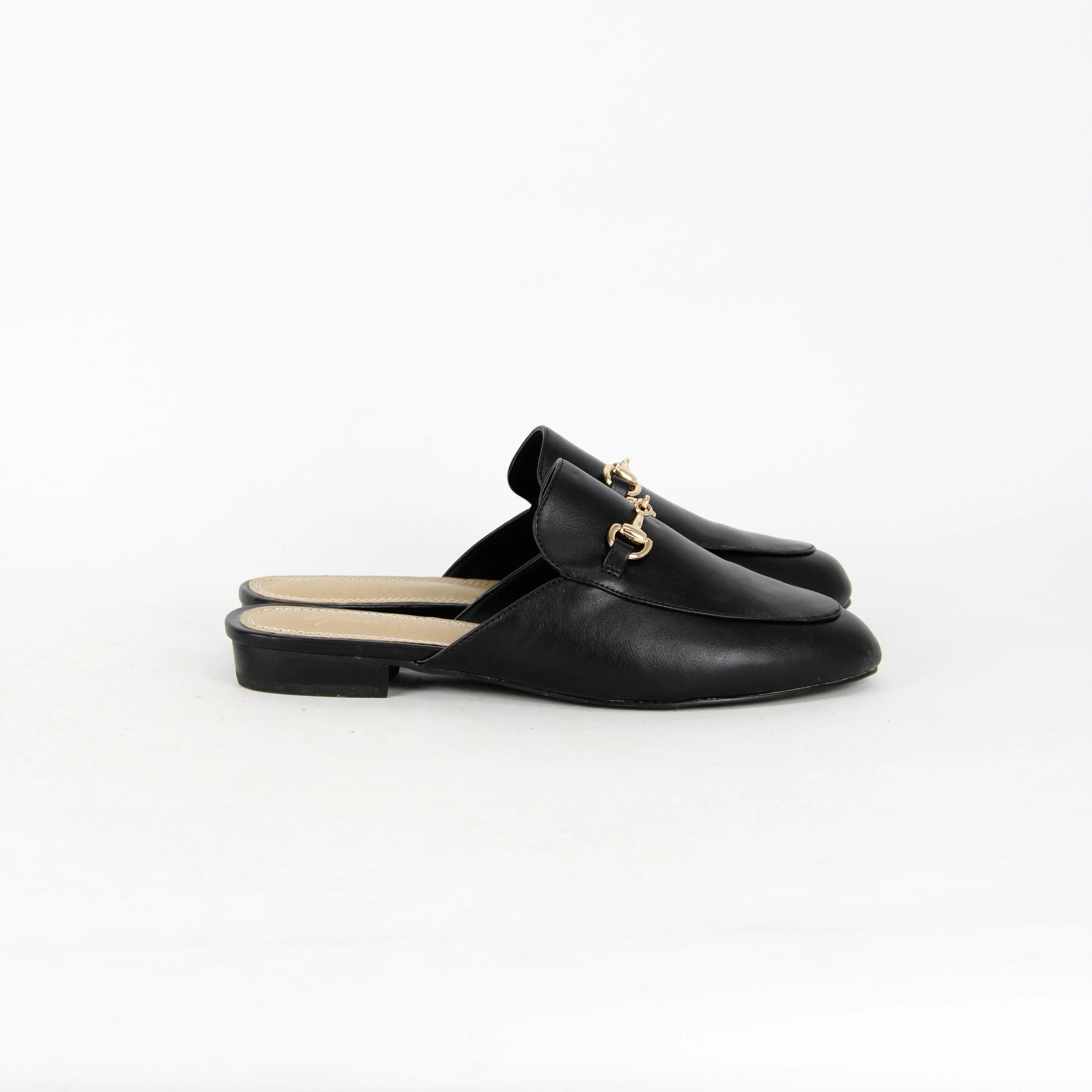 Spurr Black Loafer Mules