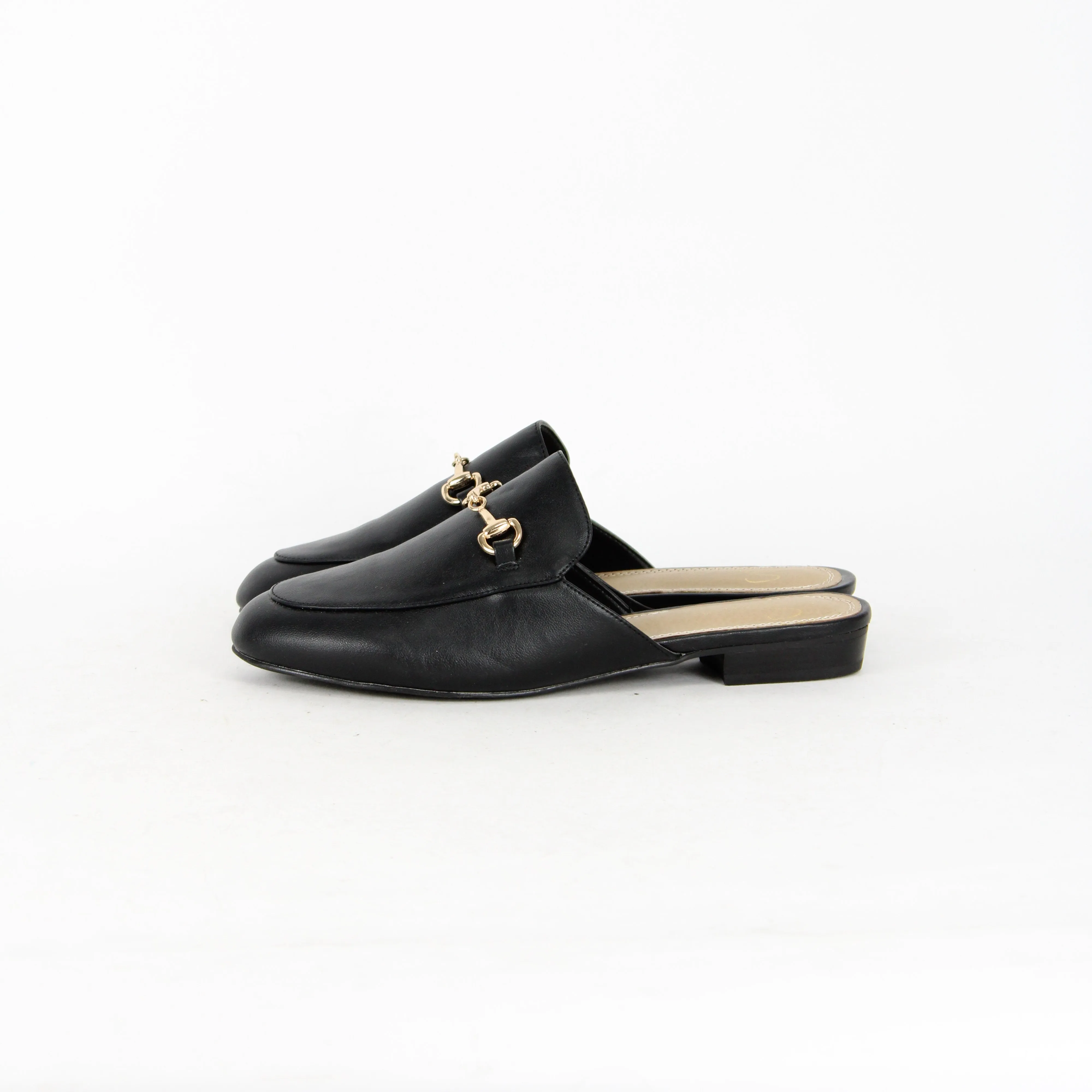 Spurr Black Loafer Mules