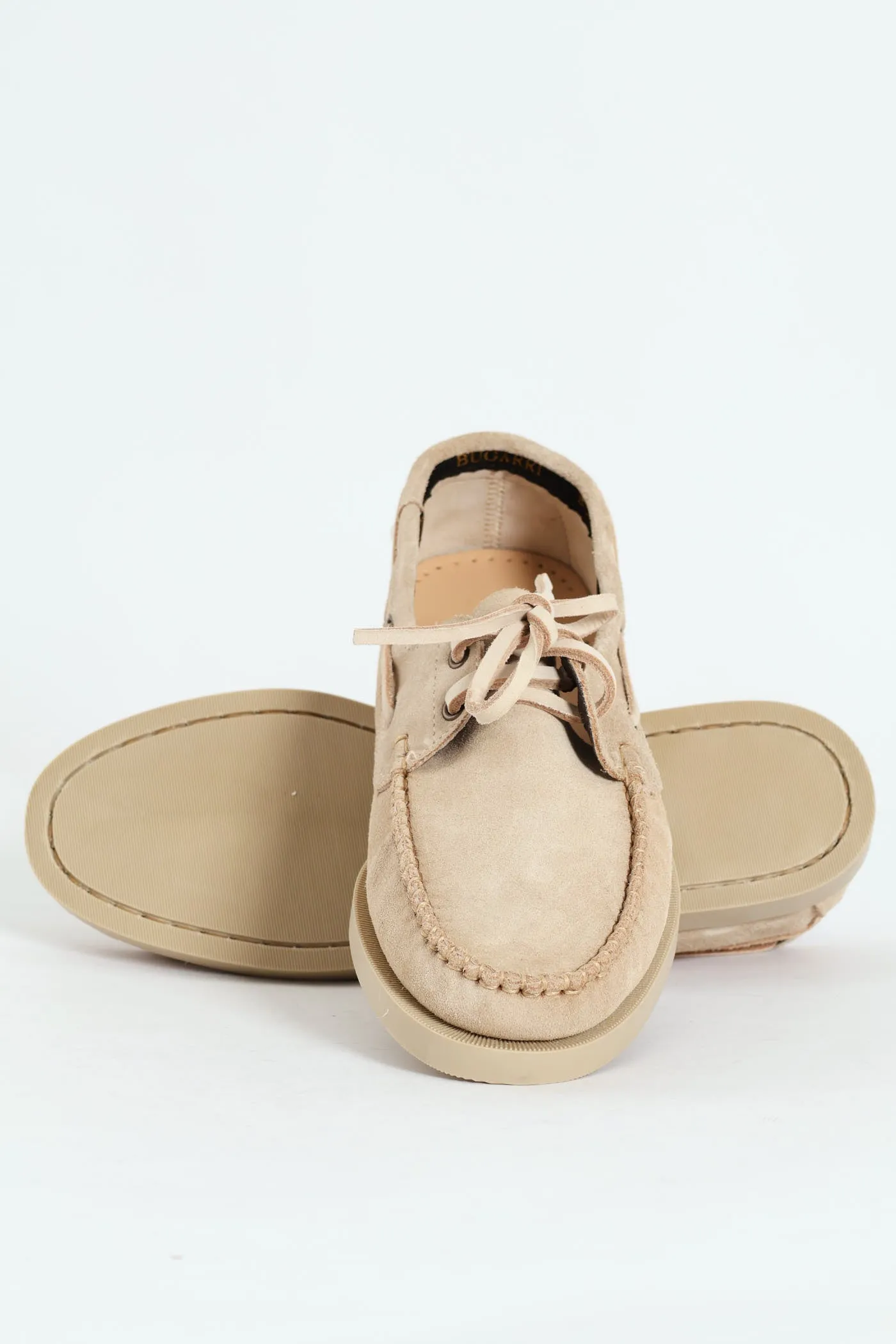 Suede Mono Boat Shoe - Stone