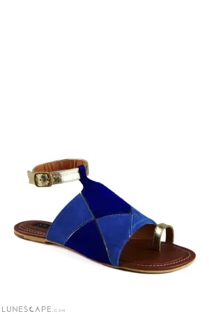 SULTAN Diamond Flat Sandals with Ankle Strap
