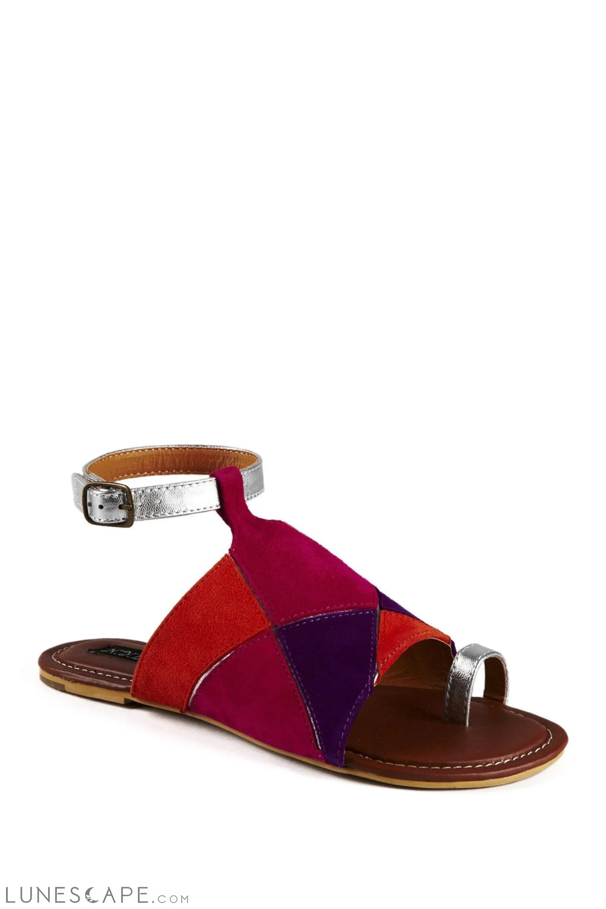 SULTAN Diamond Flat Sandals with Ankle Strap