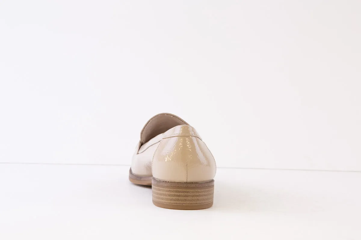 TAMARIS - 24304-420 LOW HEEL SLIP-ON SHOE - TAUPE PATENT