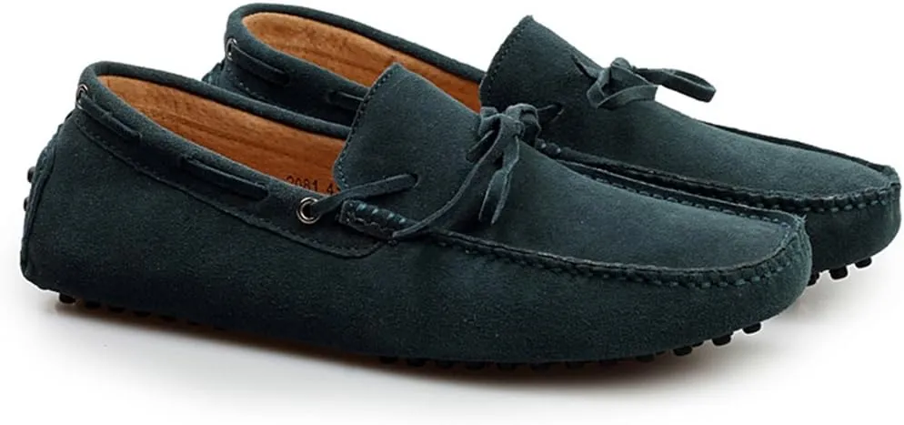TDA Men's New Knot Suede Driving Loafers Penny Boat Shoes