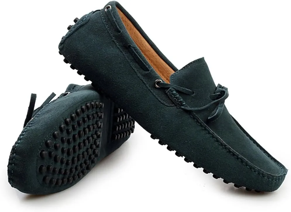 TDA Men's New Knot Suede Driving Loafers Penny Boat Shoes