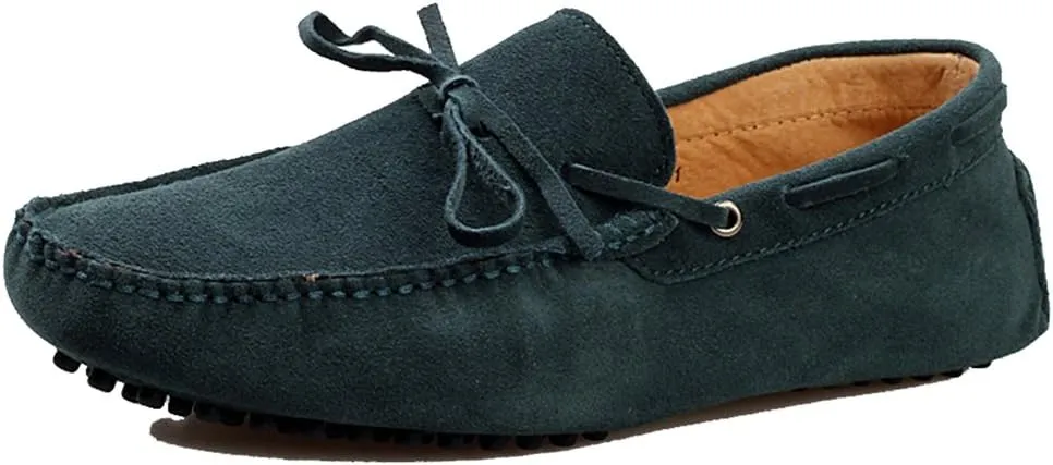 TDA Men's New Knot Suede Driving Loafers Penny Boat Shoes
