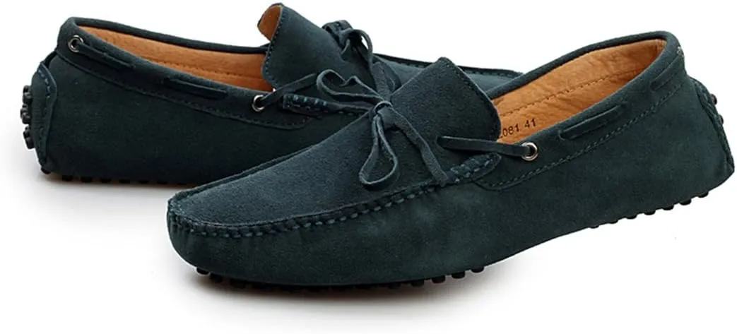TDA Men's New Knot Suede Driving Loafers Penny Boat Shoes