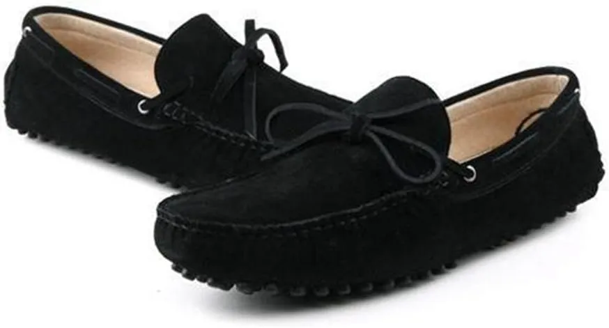 TDA Men's New Knot Suede Driving Loafers Penny Boat Shoes