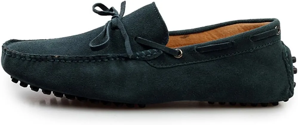 TDA Men's New Knot Suede Driving Loafers Penny Boat Shoes