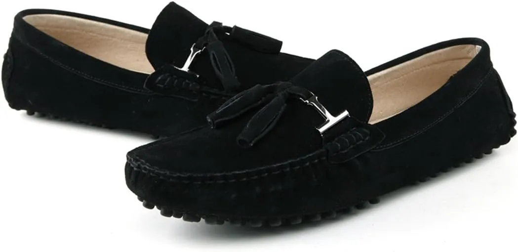 TDA Men's New Tassel Suede Driving Loafers Penny Boat Shoes