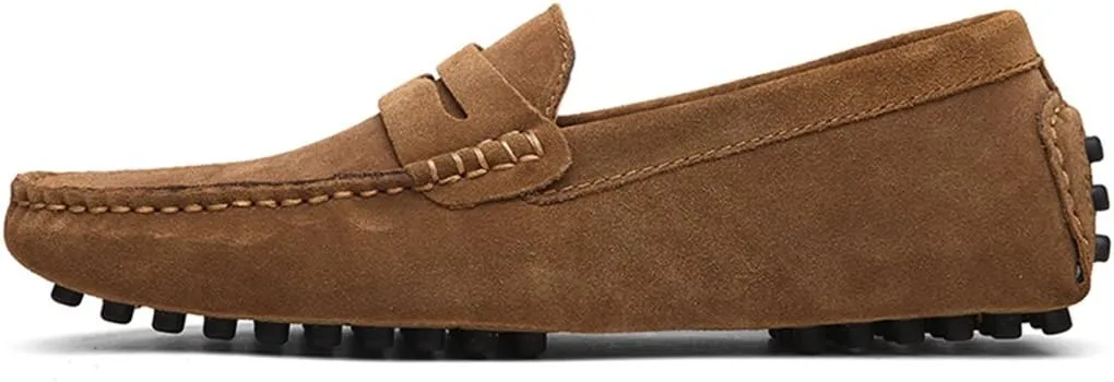 TDA Men's Stripe Multi Color Hot Suede Moccasin Loafers Boat Shoes