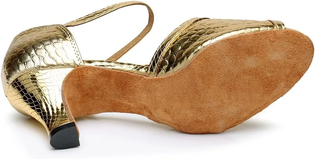 TDA Women's Peep Toe Synthetic Salsa Tango Samba Rumba Modern Latin Dance Shoes