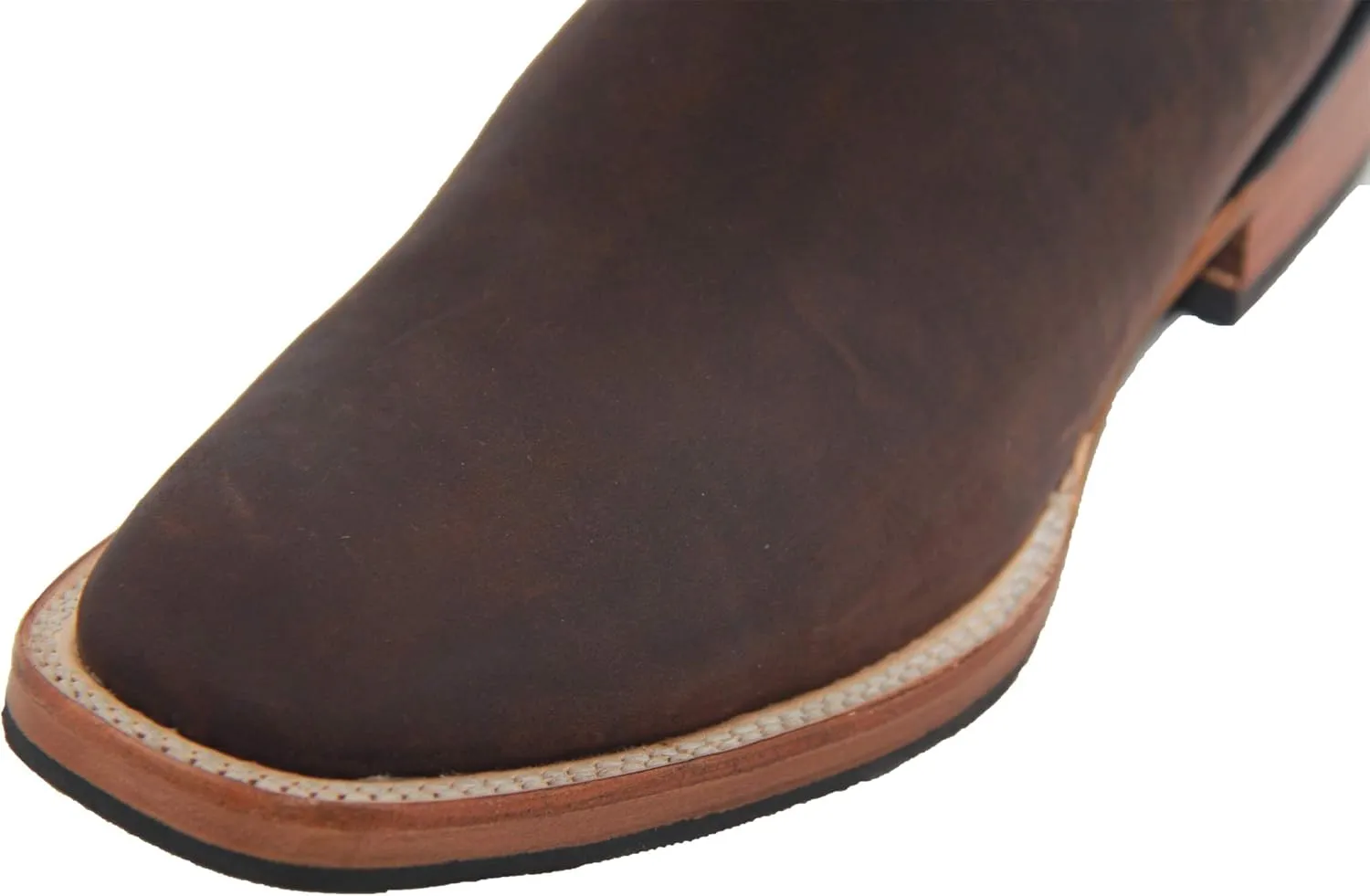 The Western Shops Men’s Short Ankle Square Toe Genuine Leather Cowboy Boot