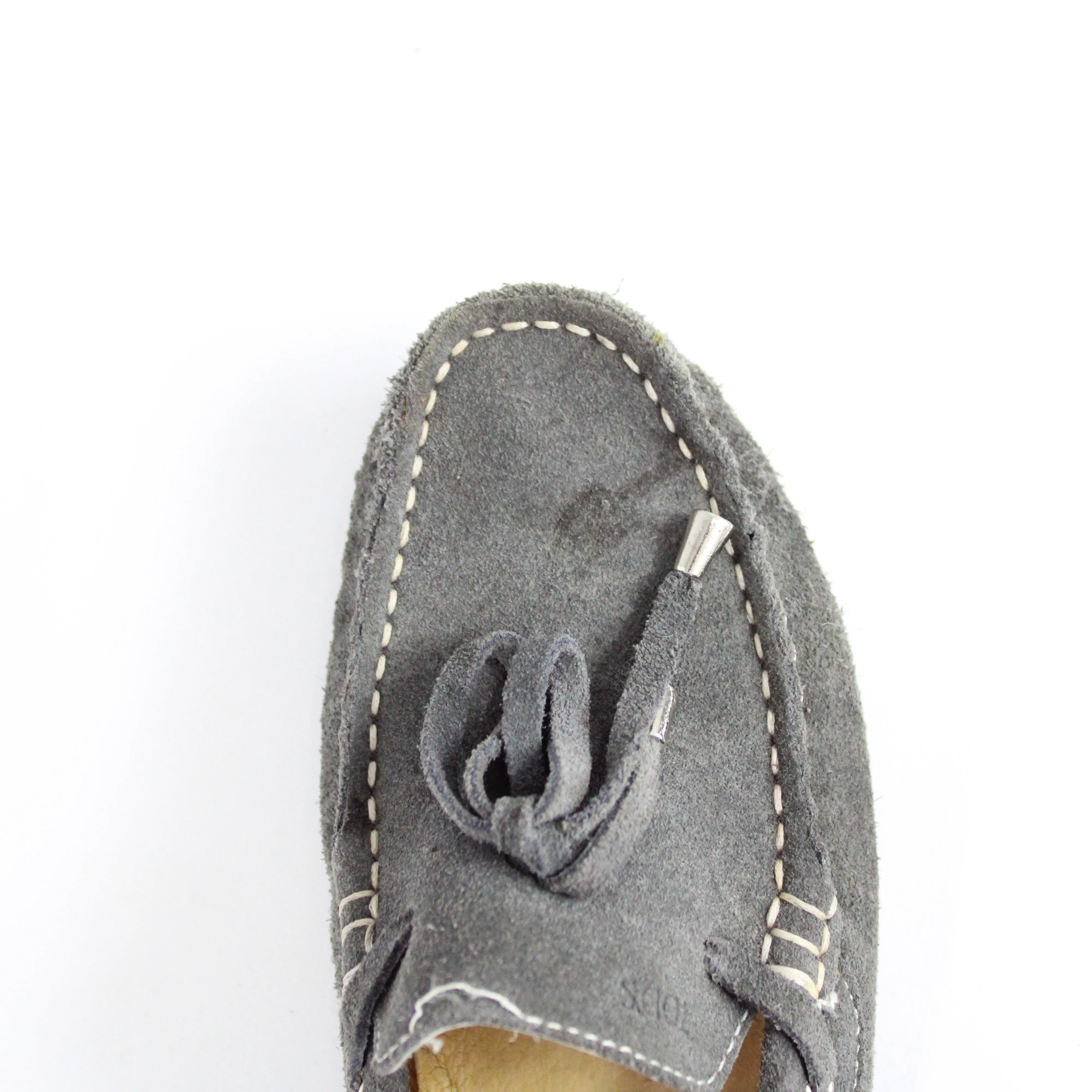 Tods Grey Suede Boat Shoes