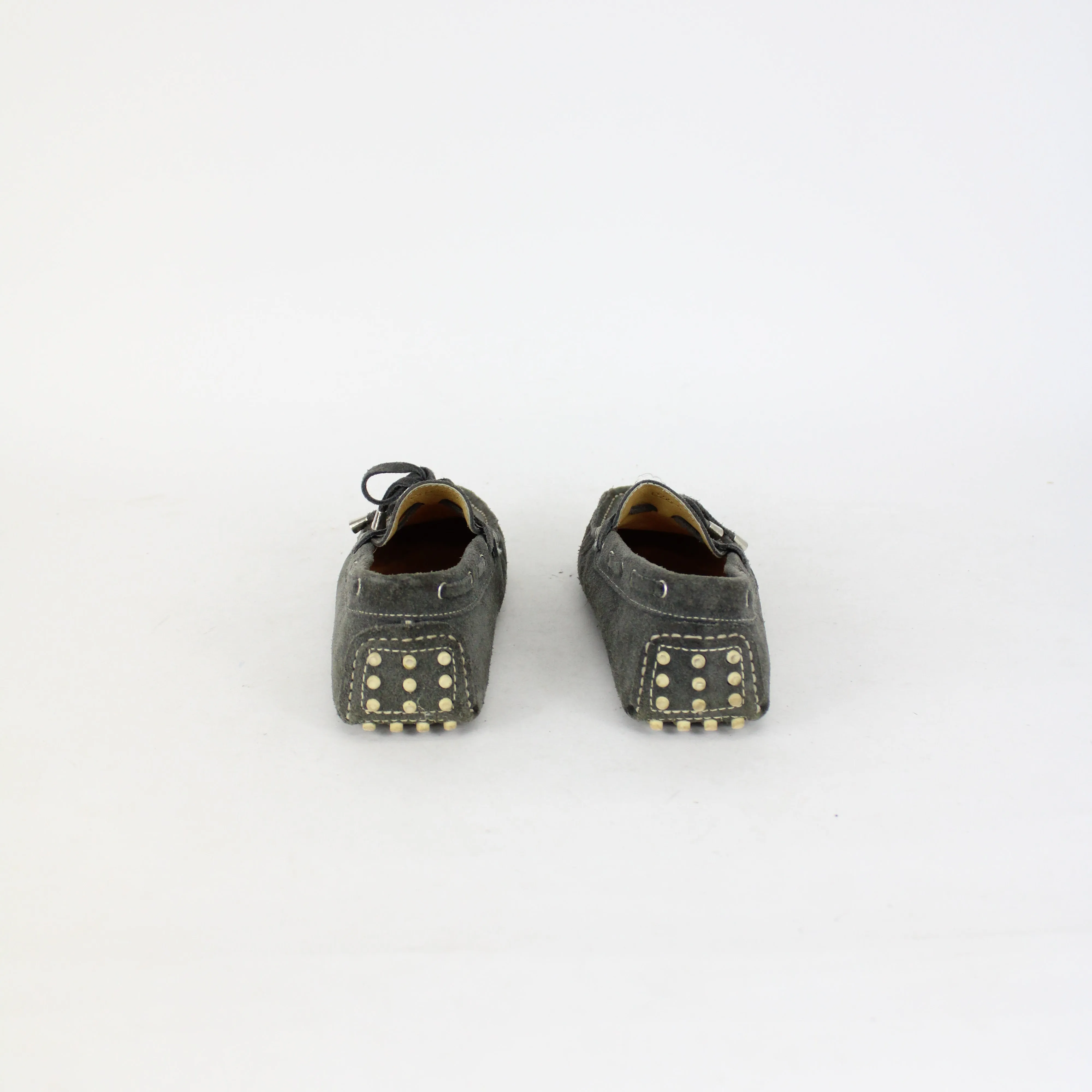 Tods Grey Suede Boat Shoes